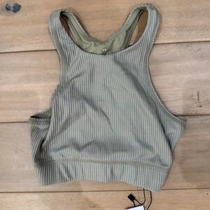 Ribbed Sage Sports Bra